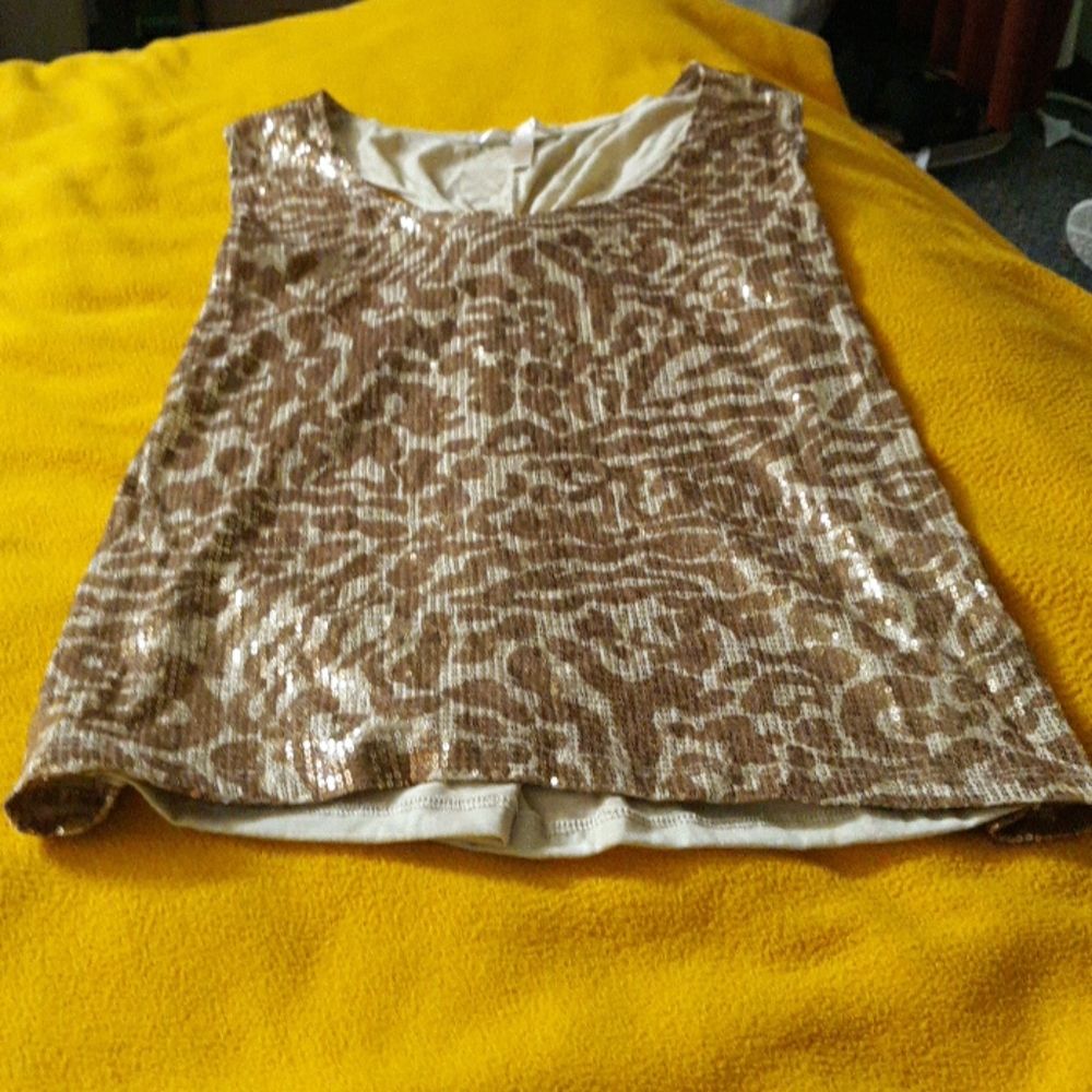 Cheetah print with sequins on it.